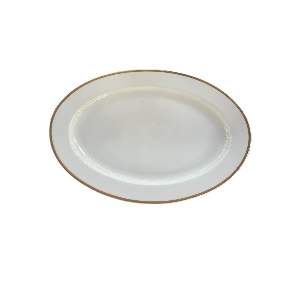 Turin Heavy Ironstone 18” Platter with Gold Trim Bavaria antique
